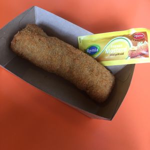 Oesterzwammen ‘ kroket’ ( mushroom) at De Vegetarische Snackbar in The Hague