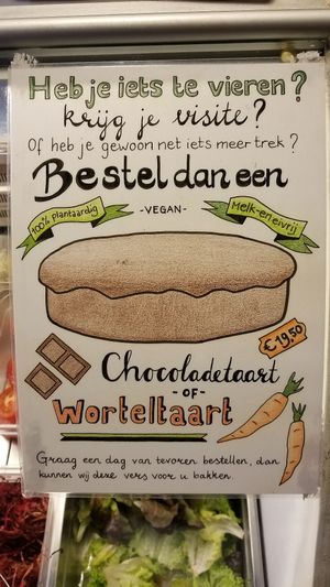 Sign at De Vegetarische Snackbar in The Hague