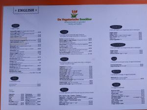 Menu as of 20/07/19 at De Vegetarische Snackbar in The Hague