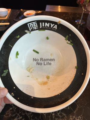 Cute bottom of the bowl  at JINYA Ramen Bar - Preston Hollow in Dallas