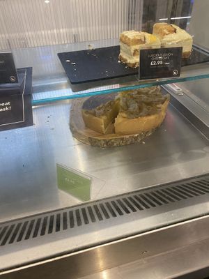 Desserts (Apple pie on bottom shelf was vegan)  at Pausa in Maidstone