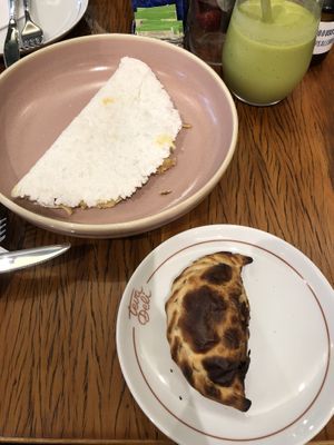 tapioca and empanada cheese onion   at Teva Deli in Rio De Janeiro
