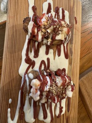 Strawberry and cream, French toast with bananas and strawberries  at Teva Deli in Rio De Janeiro