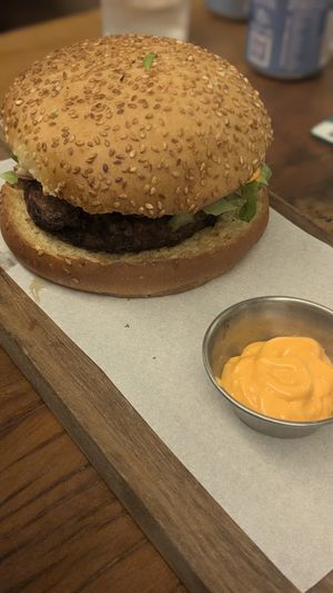 Burger from Menu A (only okay) at Teva Deli in Rio De Janeiro