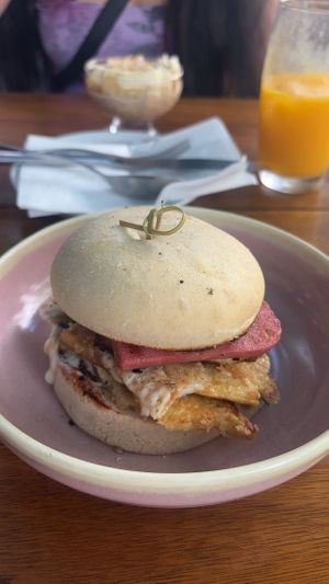 Breakfast burger  at Teva Deli in Rio De Janeiro