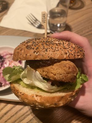 Avo Cluckless Burger  at The Jolly Farmers in Enfield