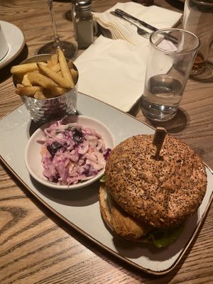 Avo Cluckless Burger  at The Jolly Farmers in Enfield