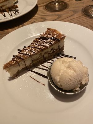 Cookie-Butter Cheesecake (comes with vegan ice cream)  at The Jolly Farmers in Enfield