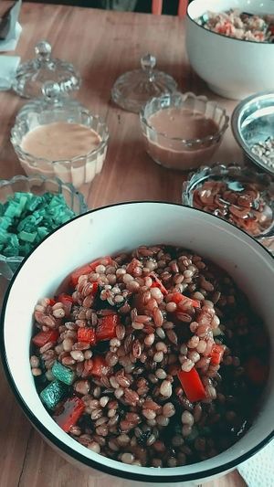 stir-fried wheat+rye at Upa Chalupa in San Fabian De Alico