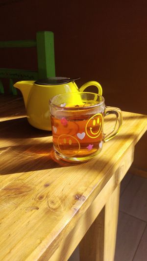 cup of tea and teapot at Upa Chalupa in San Fabian De Alico