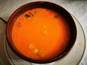 Gazpacho at El Aljibe in Priego De Cordoba