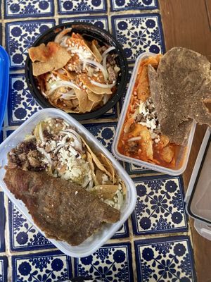 chilaquiles con milanesa de semillas  at PROVI VEGAN in Mexico City