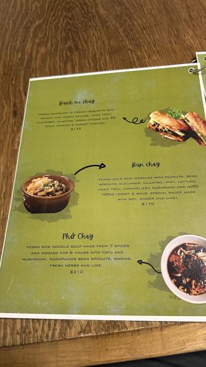Some of the vegan options on menu   at Cà Phê Vietnam Street Food in Mexico City