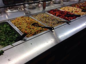 Food buffet choices at Whole Foods Market - I St in Washington