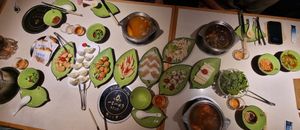 Our dinner at One Leaf One World Tibetan Tea Vegetarian Hotpot  一叶一世界藏茶素食火锅 in Shenzhen