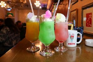 Cream soda (Melon / Mango / Cranberry) at Cafe La Siesta 8bit Edition in Kyoto