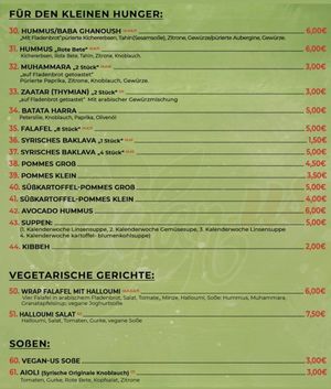 Speisekarte at Vegan_Us in Worms