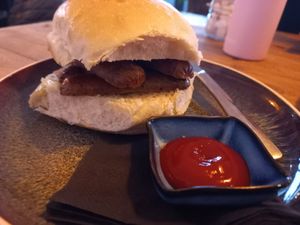 Vegan Sausage Morning Roll #Veganuary at Njord Cafe Bar in Ramsgate