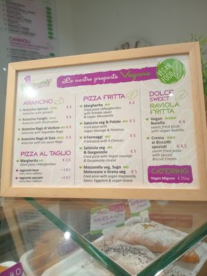 Vegan menue at Siciliamo in Cagliari
