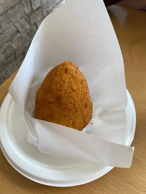 Arancino Ragu di Soia at Siciliamo in Cagliari