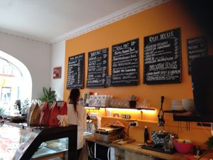 Desk at Café Myka in Malmo