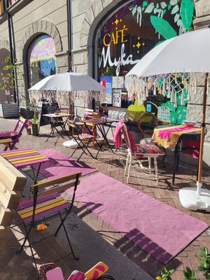 Outdoors at Café Myka in Malmo