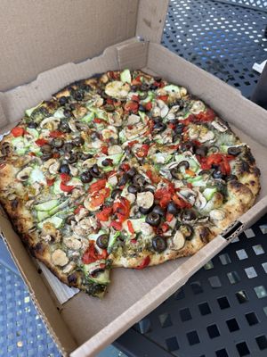 Bug Guts +vegan cheese  at Flying Dog Wood Fired Pizza & Vinyl in Willits
