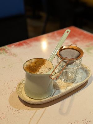 Vegan chai latte at Home Grown Port Fairy in Port Fairy