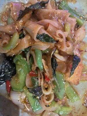 Spicy Holy Basil  Noodle  at Dear Mom Cafe in Bend