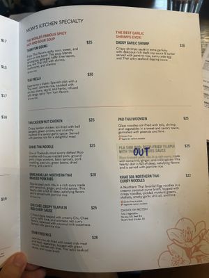 Menu 3/4  at Dear Mom Cafe in Bend