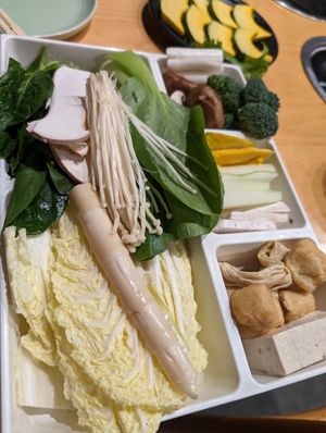 Veggie combo at Mumu Hot Pot in Foster City