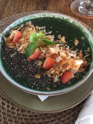 Green smoothie bowl  at Muzz Kitchen in Pecatu