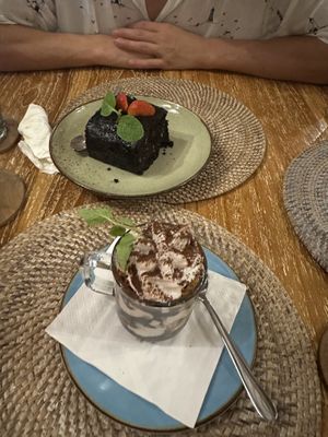 Tiramisu and brownie  at Muzz Kitchen in Pecatu