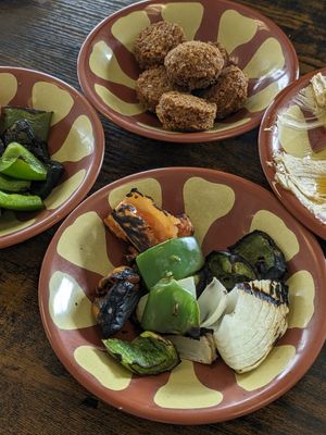 Veggie kabobs and falafel. at Taza Kabob & Grill  in Bossier City