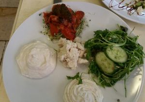 New Vegan Tivonina Cheese Plate at Meshek Barzilay in Tel Aviv