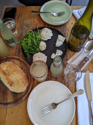 Cheese plate and Captain hook cocktails, very good 10/10! at Meshek Barzilay in Tel Aviv