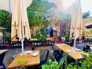 Outside   at Meshek Barzilay in Tel Aviv