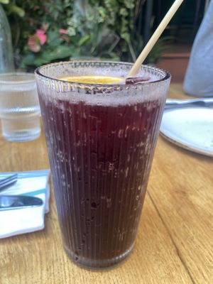 Hibiscus lemonade   at Meshek Barzilay in Tel Aviv