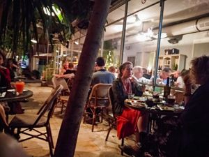 Outside dining area at Meshek Barzilay at Meshek Barzilay in Tel Aviv