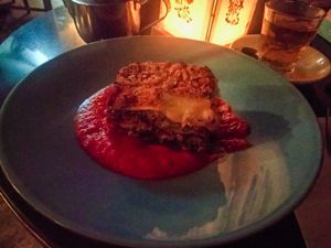 Lasagna at Meshek Barzilay at Meshek Barzilay in Tel Aviv