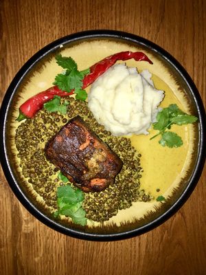 pumpkin steak at Meshek Barzilay in Tel Aviv