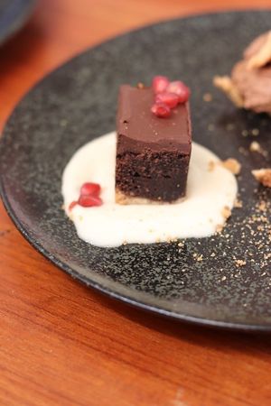 vegan desserts at Meshek Barzilay in Tel Aviv