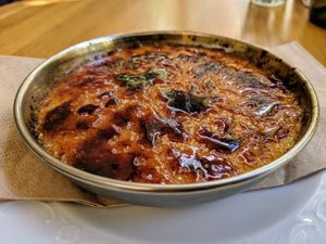Crème brûlée at Meshek Barzilay in Tel Aviv