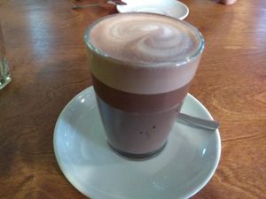 Hot chocolate at Meshek Barzilay in Tel Aviv