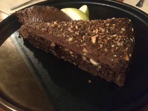 Choclate cake at Meshek Barzilay in Tel Aviv