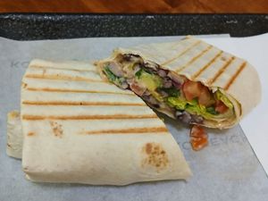 Vegan Cajun Bean Wrap at KC Peaches - Nassau Street in Dublin