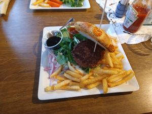 The one vegan burger at Café Hjemme hos Svigers in Oslo