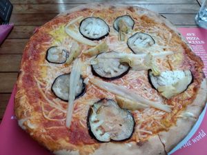 Tofu pizza at Pizzeria Foculus in Ljubljana