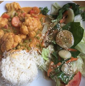 Lunch meal at Happiness-Heart Cafe in Berlin