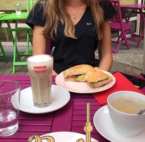 Coffee and avocado ciabatta  at Happiness-Heart Cafe in Berlin